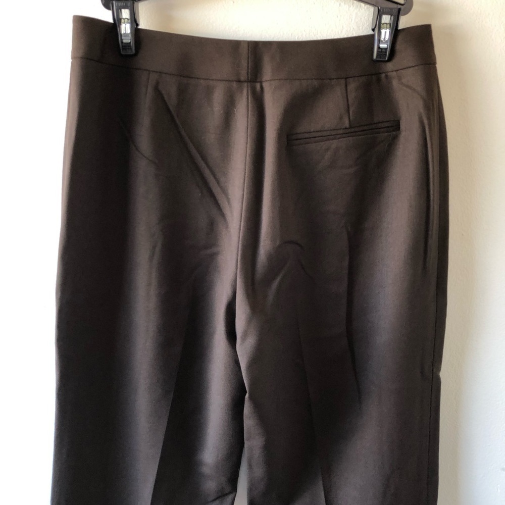 Lafayette 148 Brown Wool Straight Leg Trousers 4 - Picture 6 of 9